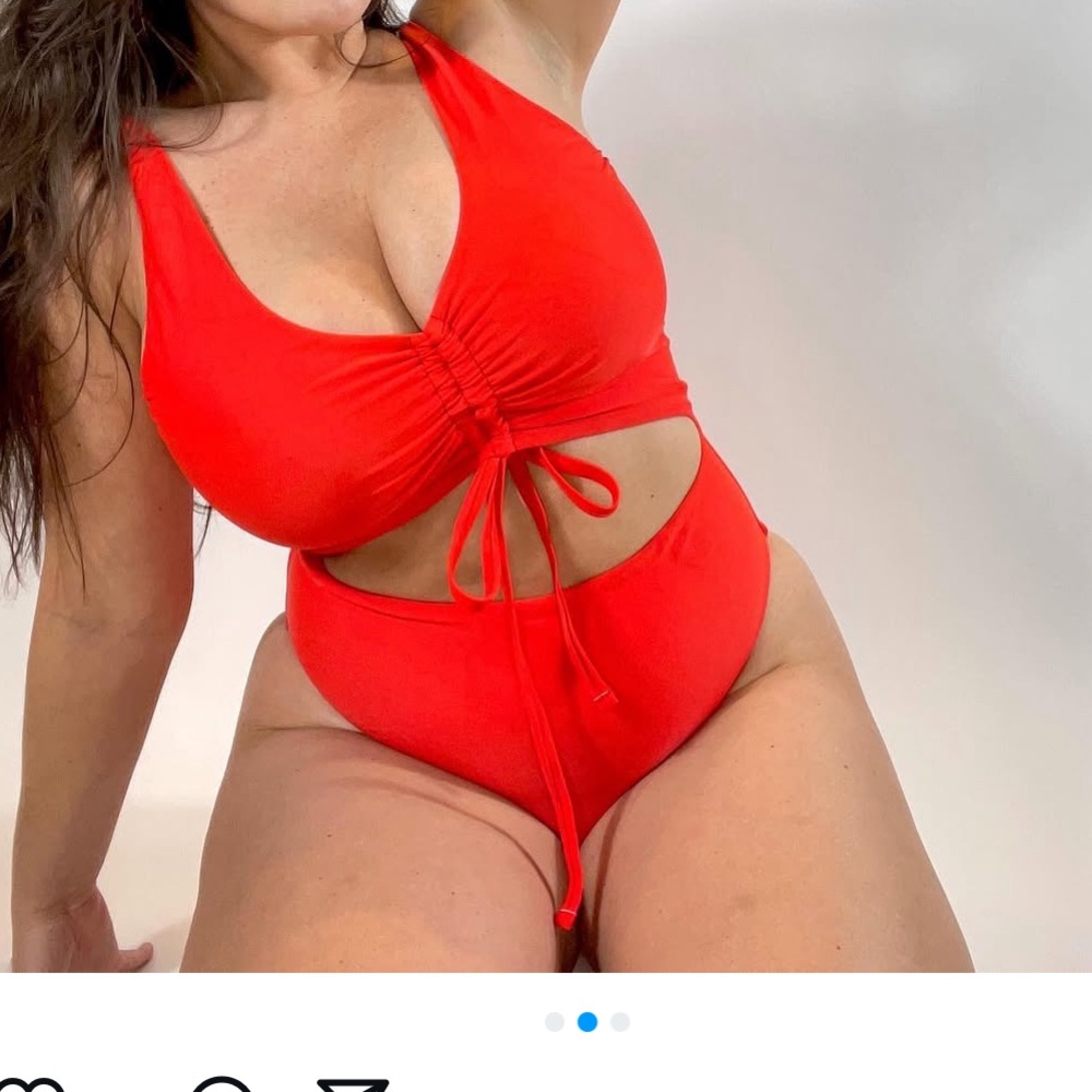 Vibrant Red One-Piece Swimwear